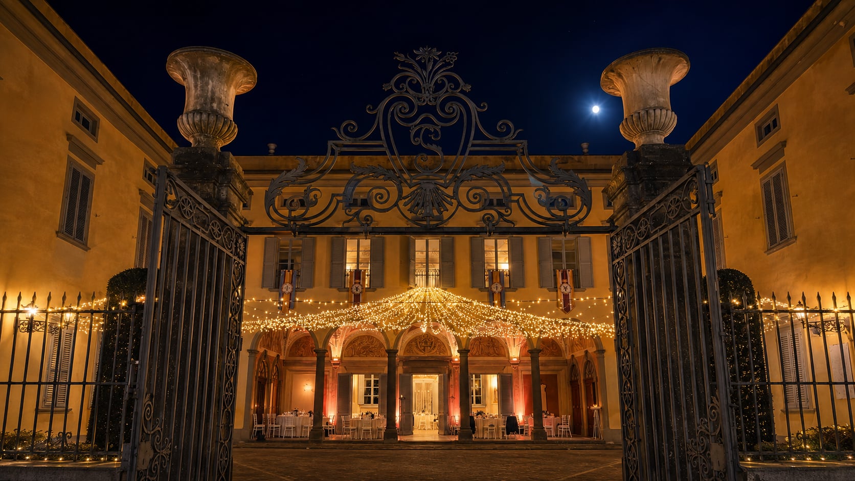 La villa di notte