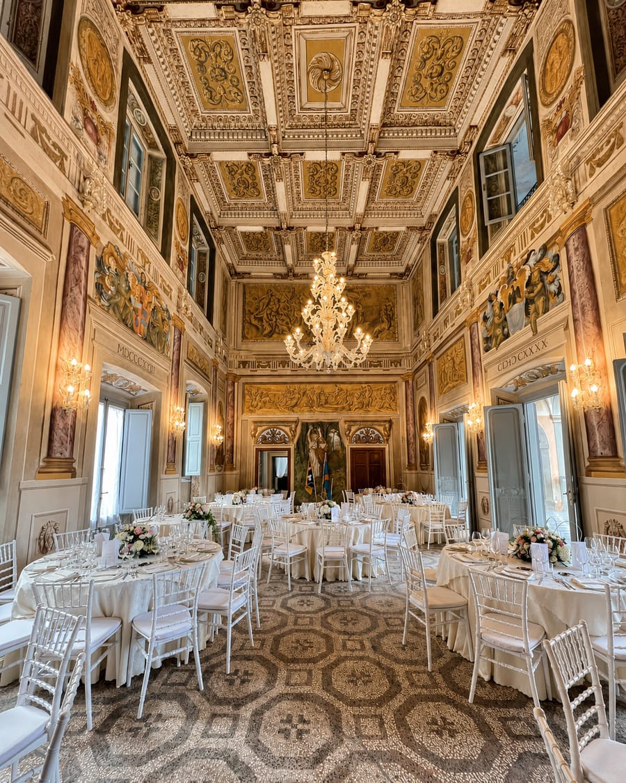 Il salone con la vista sul parco
